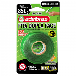 Fita Dupla Face Acrilica VHB 19mm x 2m Adelbras