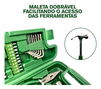 Jogo De Ferramentas Profissional Maleta 200 Peças Palmeiras Verde