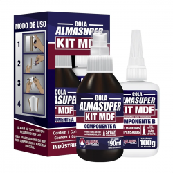Cola Adesivo Instantaneo AlmaSuper Kit MDF 100g Almaflex