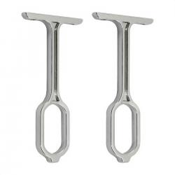 Kit Suporte Oblongo Com Tubo Cabideiro - Cromado