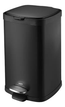 Lixeira Aço Carbono Preto Pedal E Balde Frame 12l Brinox
