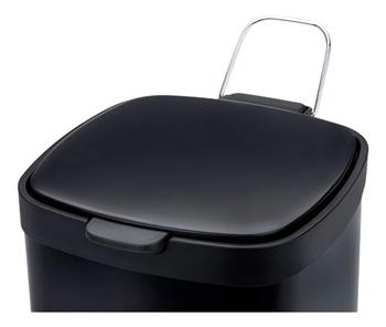 Lixeira Aço Carbono Preto Pedal E Balde Frame 12l Brinox