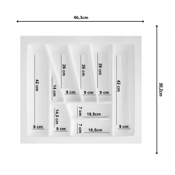 Divisor Organizador de Talheres DT-10 para Gaveta 567x502mm Branco - Moldplast