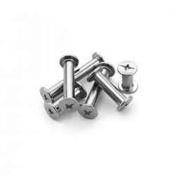 Parafuso para Pasta 100mm de Metal Niquelado - 25 Peças