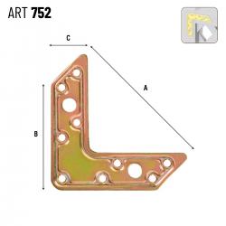Placa Conectora em L 120x83x30mm 752AT120 - Aldeghi