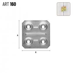 Placa Conectora Quadrada 40x40mm 160AT44 - Aldeghi