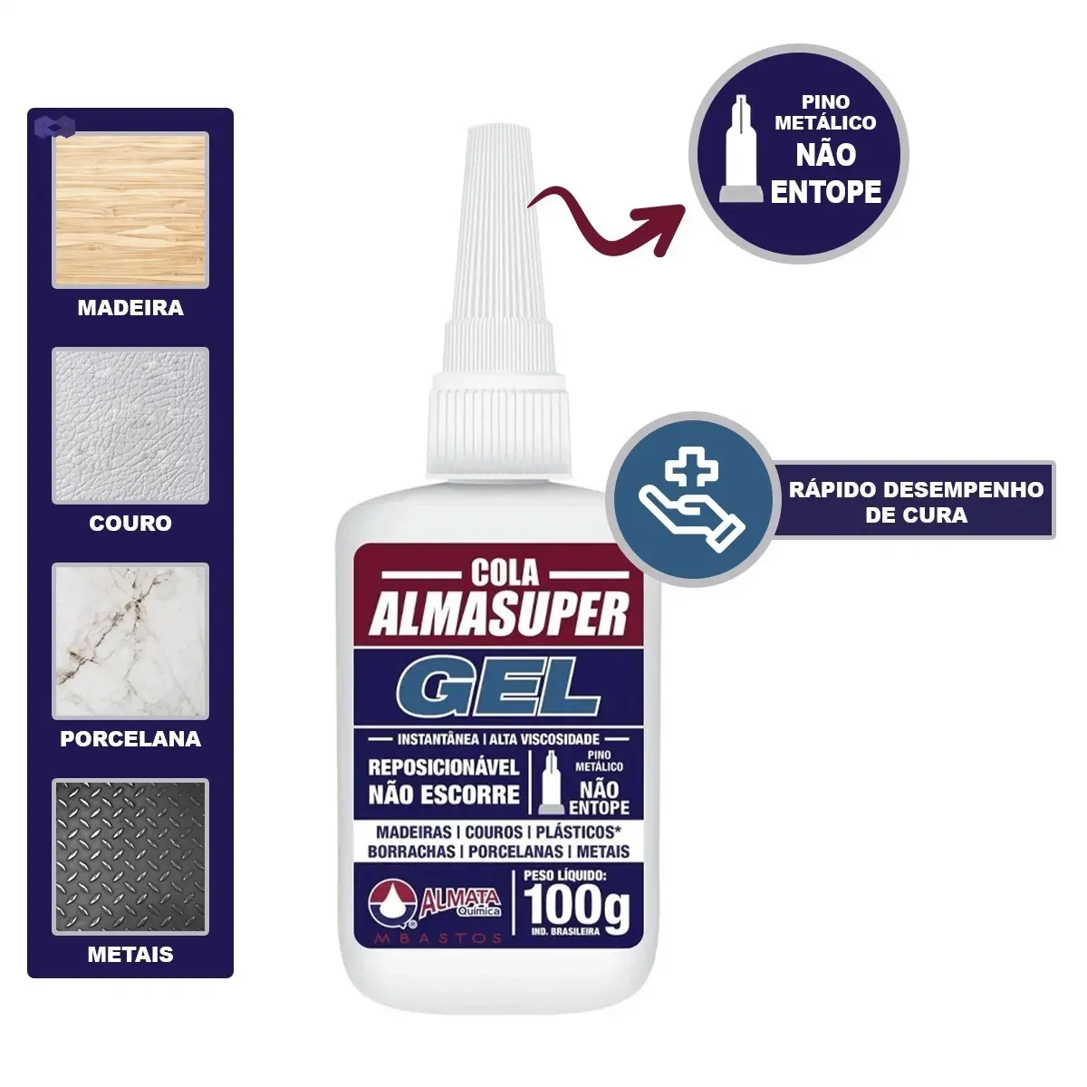 Adesivo Instant AlmaSuper AEI1500 GEL 100g Almaflex