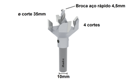 Broca para Perfil de Alumínio 35mm H10 233500A.05 Hobby - Radix