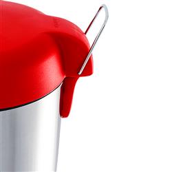 Lixeira Inox Com Pedal e Tampa Plástica 12 L 3048/213 - Vermelho Brinox