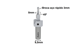 Escareador para Furadeira 8mm com Broca de Aço Rápido de 3mm 22A0830.04 - Radix