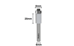 Fresa Paralela para Acabamento de Bordas com Rolamento 8x25 H6 1708025.01 - Radix