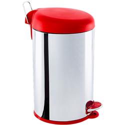 Lixeira Inox Com Pedal e Tampa Plastica 5 L 3048/212 - Vermelho Brinox
