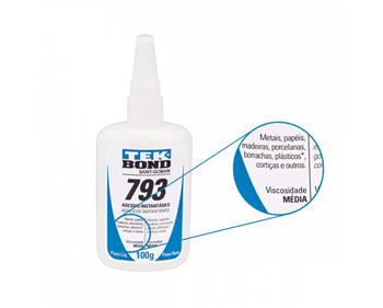Cola Adesivo 20G Instantâneo 793 Tekbond