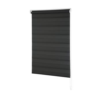 Cortina Persiana Rolô Zebra Dupla 1,20m X 1,60m Preta Evolux