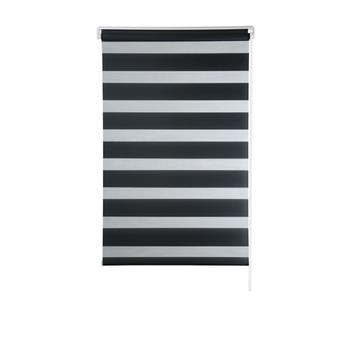 Cortina Persiana Rolô Zebra Dupla 1,20m X 1,60m Preta Evolux