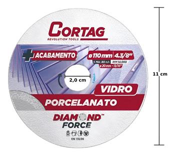 Disco Diam. Porcelanato/vidro 110mm 62796 Cortag Cor Cinza