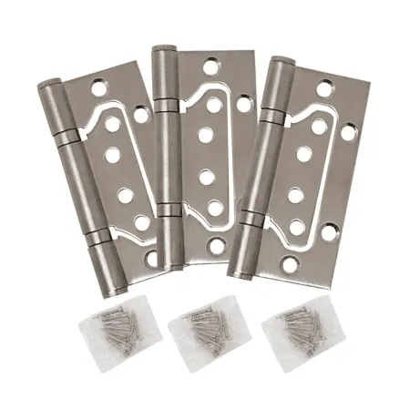 Dobradiça 55039 4x3 Abas Embutir Inox Escovado 3 Peças