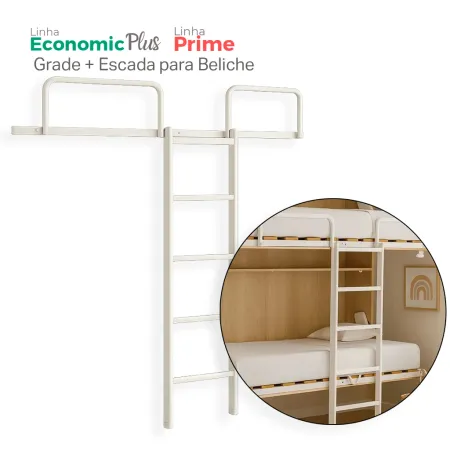Escada e Grade de Proteção Beliche Horizontal Economic Plus OrangeBed