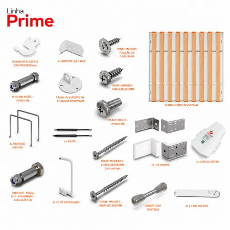 Ferragens Cama de Solteiro Prime Sem Pistão OrangeBed