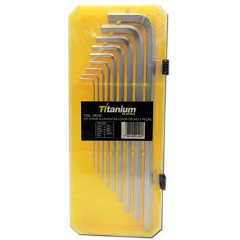 Kit Chave Allen Extra Longa 9 Peças Titanium 08036