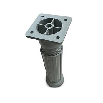 Pé Para Moveis Regulável E De Plástico 4 Furos 100mm Cinza