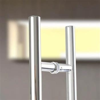 Puxador Duplo de Inox Polido Escovado 550/300mm Italy Line