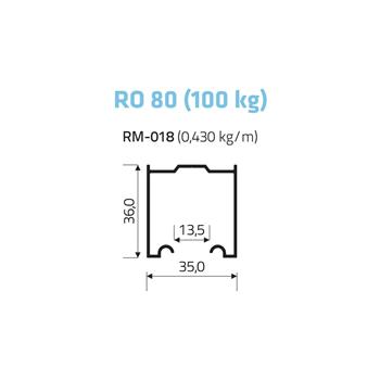 Trilho Superior RM-018 Sobreposto Barra com 2 metros Alumínio Anodizado Rometal