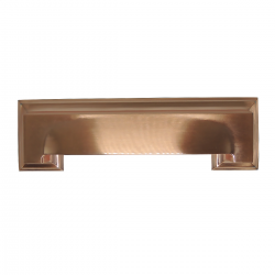 Puxador Colonial 219 Concha Quadrado 96mm Rose Escovado  - ItalyLine