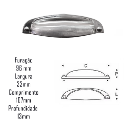 Puxador IL115 96mm Escovado (S)