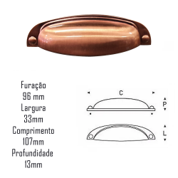 Puxador IL115 96mm Rose Escovado (S)