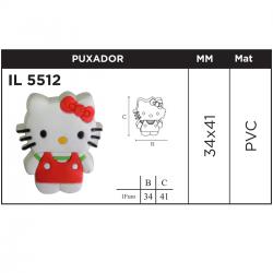 Puxador Infantil Hello Kitty em PVC 34X41mm IL5512 - ItalyLine