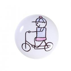 Puxador Infantil Menino Bicicleta em Ceramica IL7053 37mm - ItalyLine