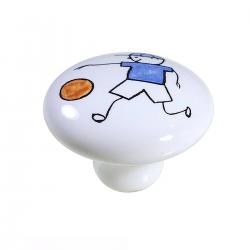 Puxador Infantil Menino Futebol em Ceramica IL7054 37mm - ItalyLine