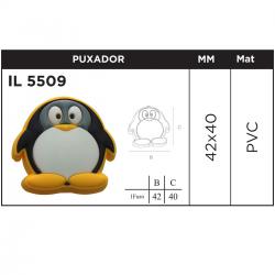 Puxador Infantil Pinguim em PVC 42X40mm IL5509 - ItalyLine