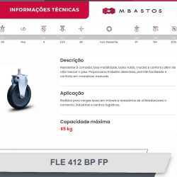 #24 Rodizio Fixo Espiga FLE.412.BP.FP (2511) 65Kg Colson