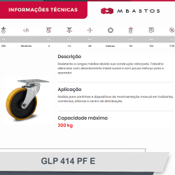 #40 Rodizio Giratório Placa GLPF.414.PF.E (434) 300Kg Colson