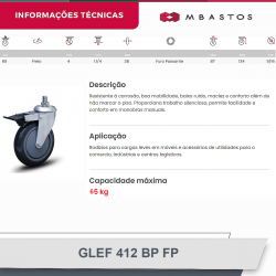 #26 Rodizio Giratório Espiga GLEF.412.BP.FP (2512) 65Kg Colson