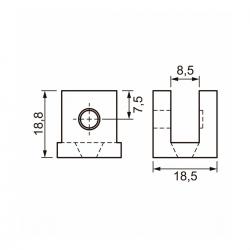 Suporte Fenda 8mm Zamak Cromado