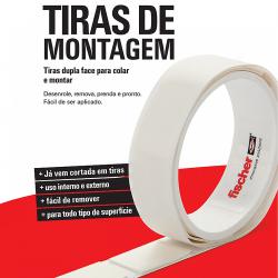 Tiras de Montagem 19Tiras 22mmx36mm Sem Ferramentas Fischer