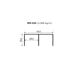 Trilho Superior RM-025 Alumínio Natural 2mt Rometal