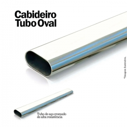 Tubo Cabideiro Oblongo de 1 Metro para Guarda Roupa
