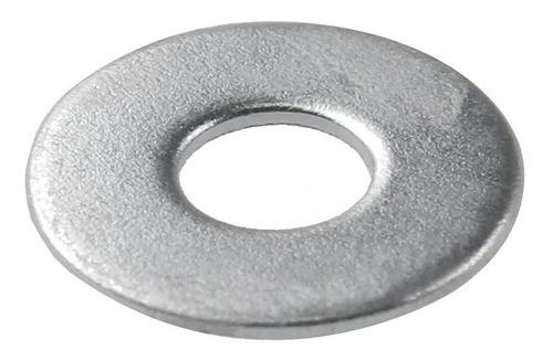 Arruela Lisa 1/8 3,18 Mm Zincado Branca Com 100 Peças
