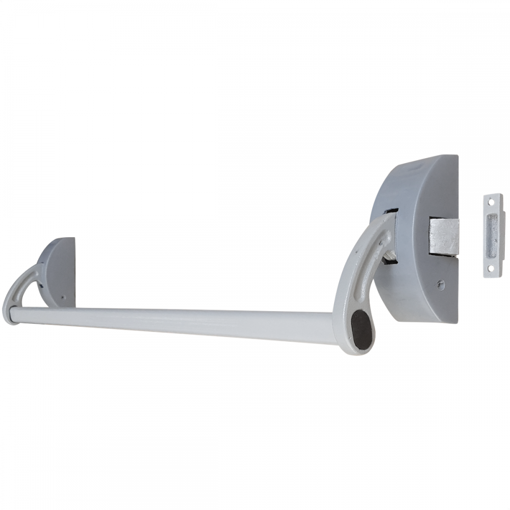 Barra Antipânico Push Simples Cinza Para Porta Corta Fogo - Portifire