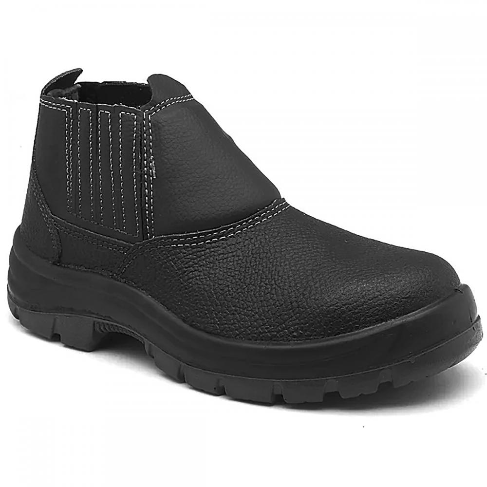 Botina de Segurança de Couro com Elástico Preto 11SFB48-BP - Marluvas