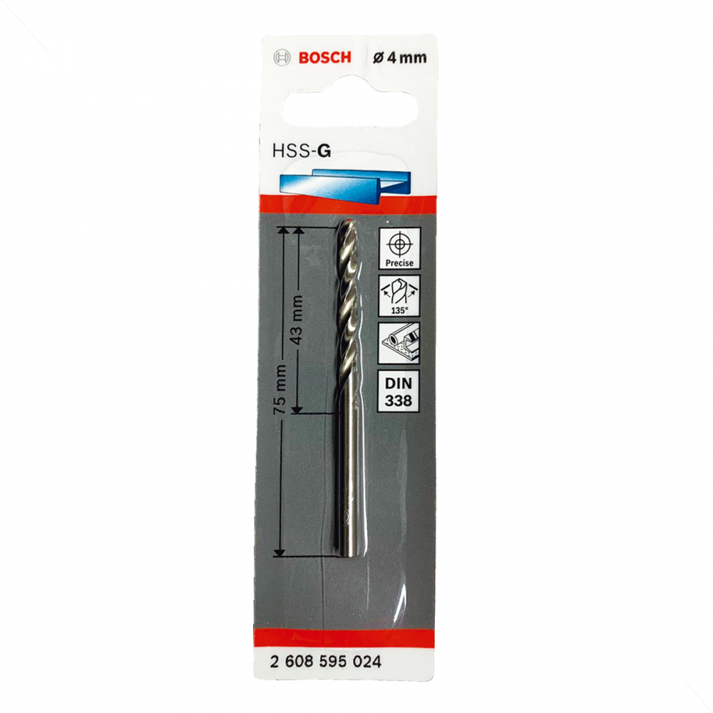 Broca HSS 4,0X43X75  2608.595.024 Bosch