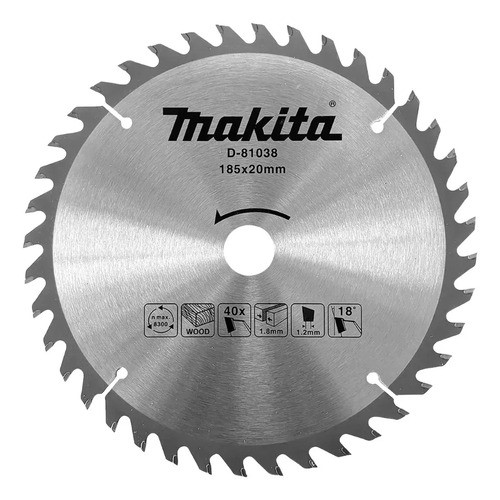 Disco Serra Circular Madeira Makita 185mm 40 Dentes D-81038