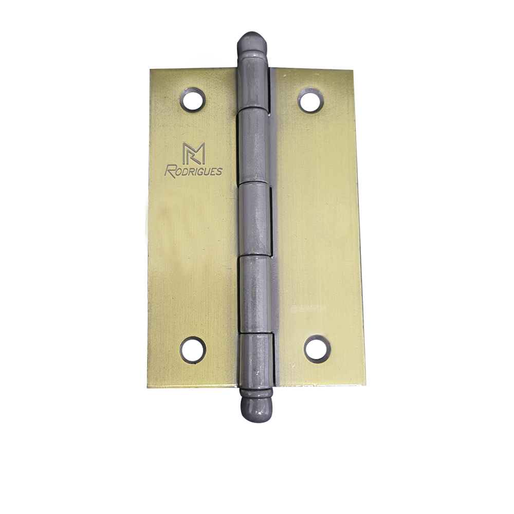Dobradiça Leve 5300 2.1/2 Pol. Aço Latonado Oxidado com 3 Peças - Rodrigues