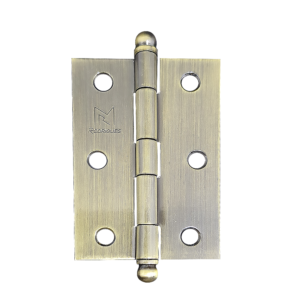 Dobradiça Leve 5300 2.1/2 Pol. Latão Antique com 3 Peças - Rodrigues