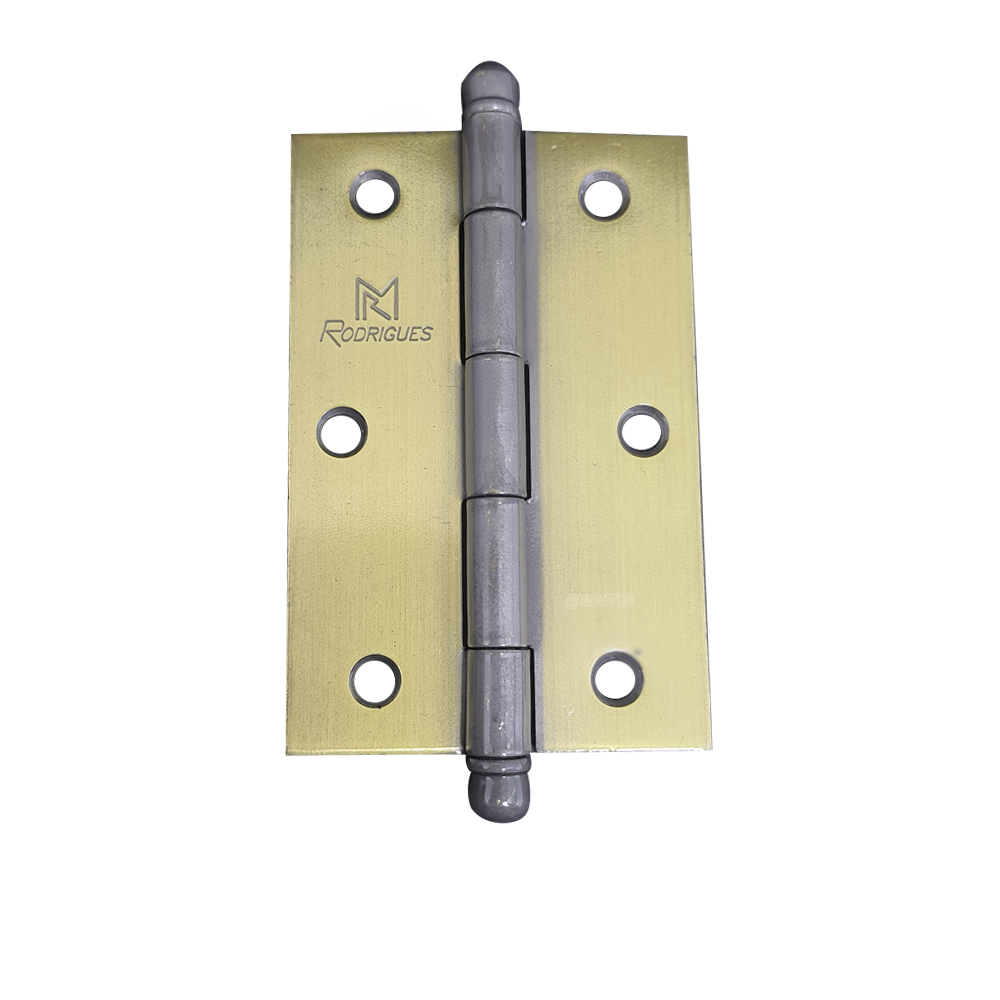Dobradiça Leve 5300 3.1/2 Pol. Aço Latonado Oxidado com 3 Peças - Rodrigues