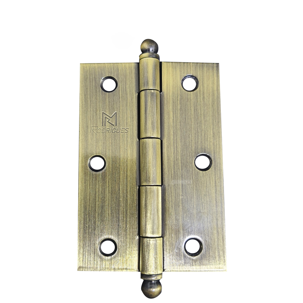 Dobradiça Leve 5300 3.1/2 Pol. Latão Antique com 3 Peças - Rodrigues